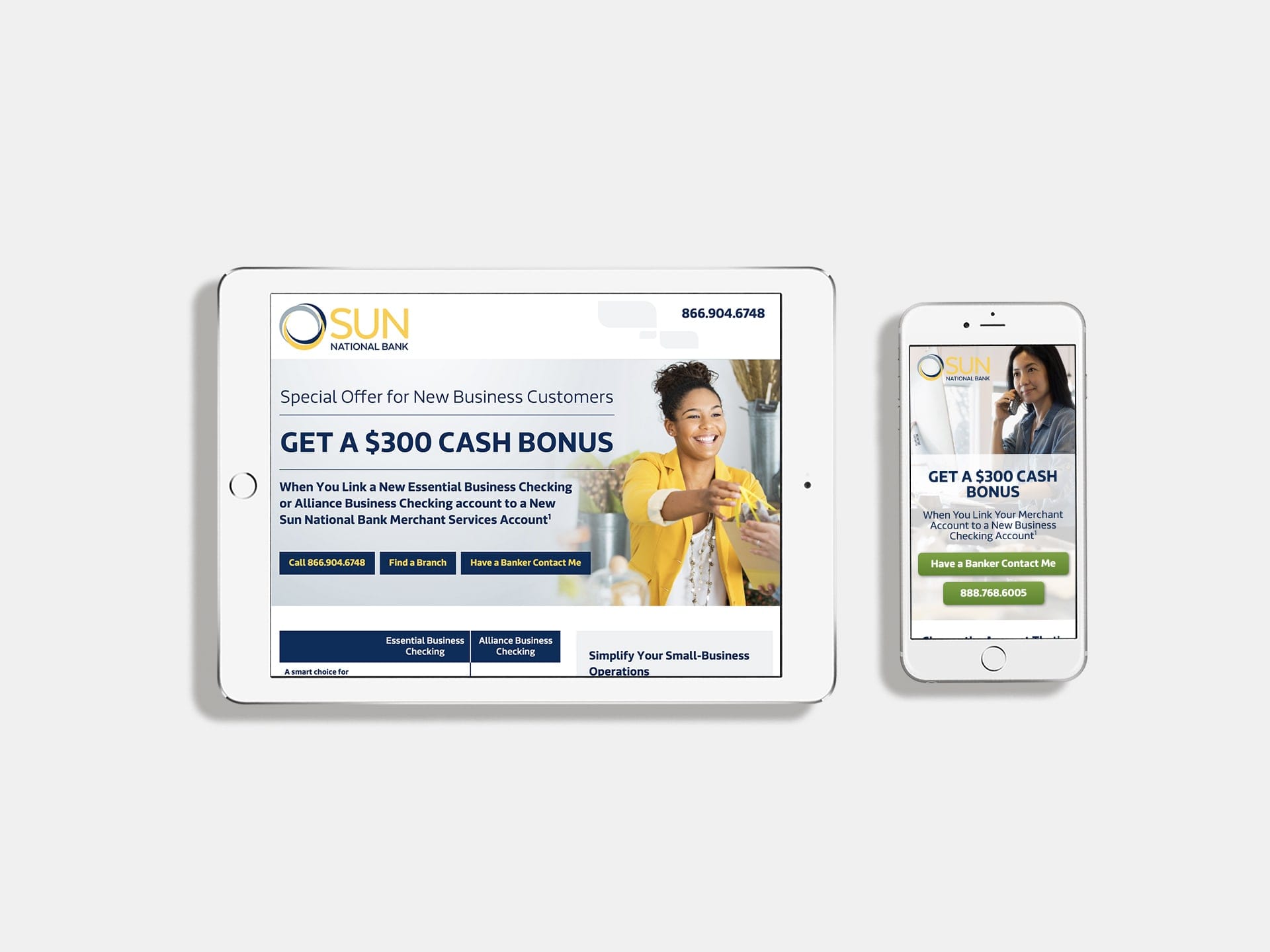 Sun National Bank landing pages